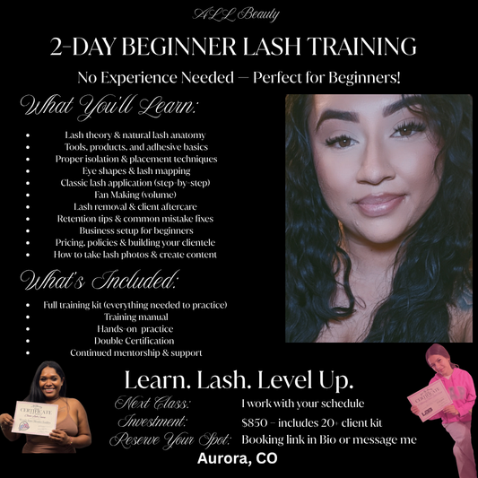 2 days in person lash Training
